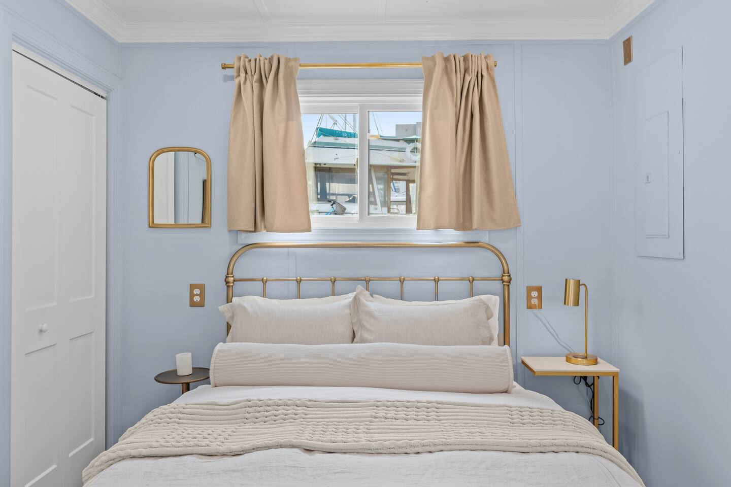 Bedroom window with marina view