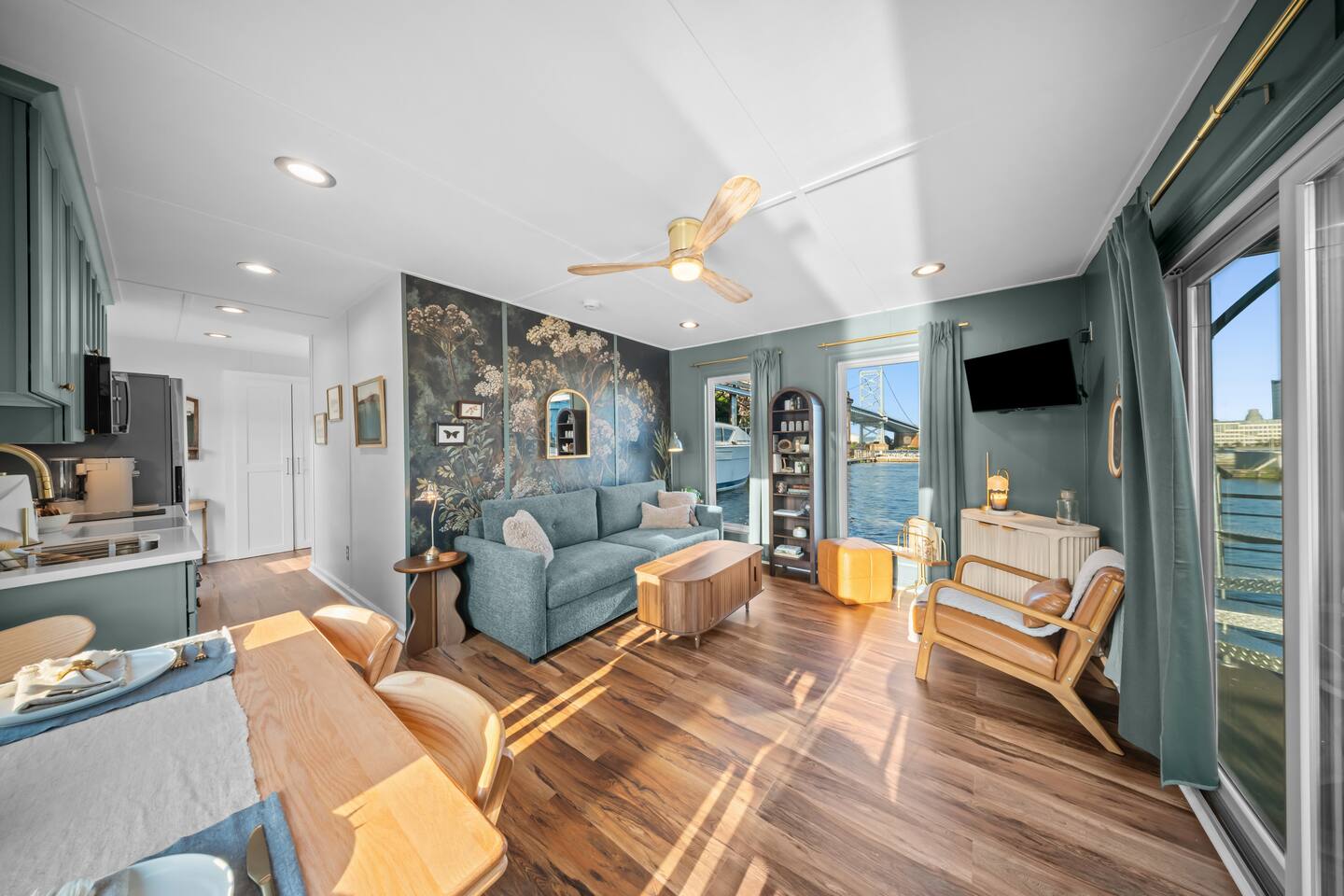 Living room looking toward the sliding doors